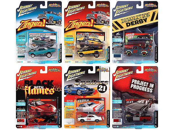 Caixa c/ 06  - Street Freak 2021 Release 4 Set A 1:64 Johnny Lightning