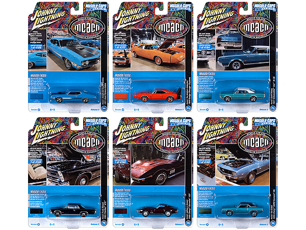 Caixa c/ 06  - Muscle Cars USA 2022 Release 3 Set A 1:64 Johnny Lightning