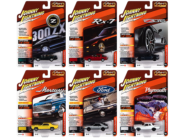 Caixa c/ 06  - Classic Gold 2022 Release 2 Set B 1:64 Johnny Lightning