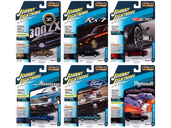 Caixa c/ 06  - Classic Gold 2022 Release 2 Set A 1:64 Johnny Lightning