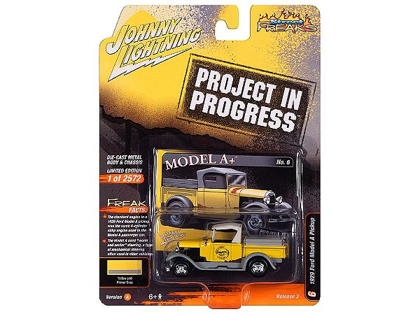 Ford Model A 1929 R2A 1:64 Johnny Lightning Amarelo