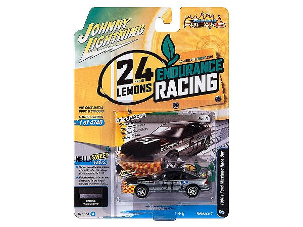 Ford Mustang Race Car 1990s 24Hs Lemons Release 3A 2022 1:64 Johnny Lightning