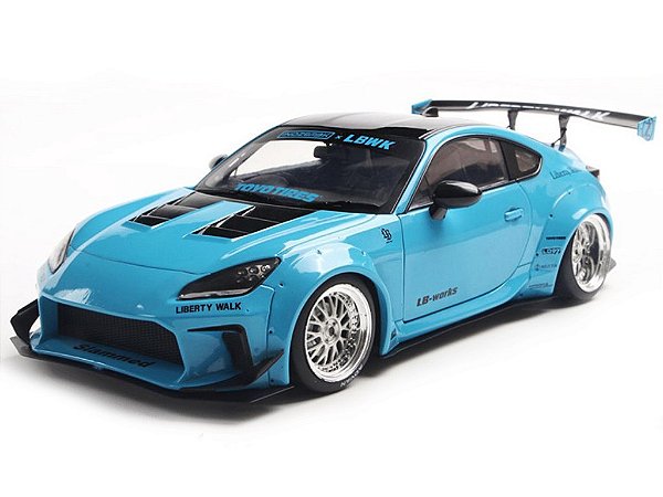 *** PRÉ-VENDA *** Toyota GR86 Liberty Walk Body Kit 2024 1:18 Solido Azul