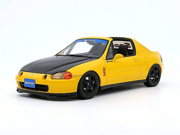 *** PRÉ-VENDA *** Honda Civic Del Sol Spoon Sports 1996 1:18 OttOmobile Amarelo