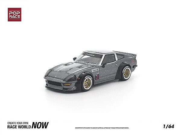 Datsun 280ZX Pandem Body Kit Gun Metal 1:64 POP RACE