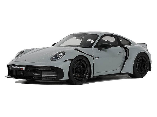 *** PRÉ-VENDA *** Porsche 911 Turbo S Brabus 900 Rocket-R Nardo Grey 2023 1:18 GT Spirit