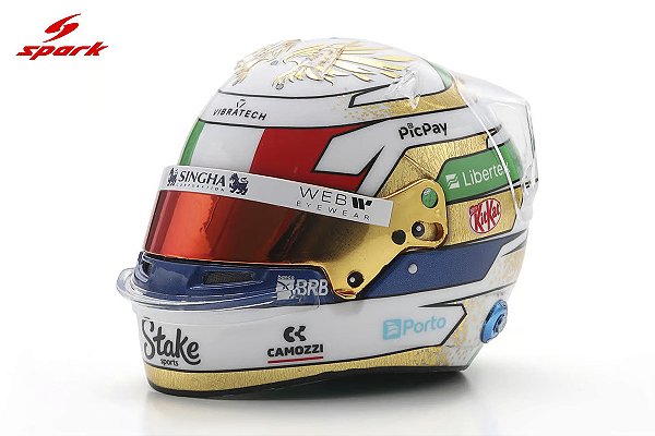 *** PRÉ-VENDA *** Capacete Gabriel Bortoleto Stake F1 Sauber Italian GP 2025 1:5 Spark PV023