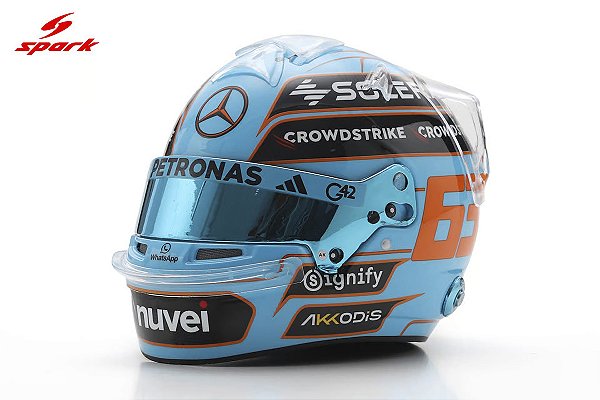 *** PRÉ-VENDA *** Capacete George Russell Mercedes AMG PETRONAS F1 Team British GP 2025 1:5 Spark PV023