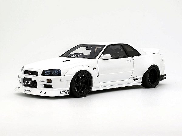 Nissan Skyline GT-R (BNR34) by KRC Japan 2019 1:18 OttOmobile Branco