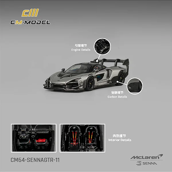 *** PRÉ-ORDER *** McLaren Senna GTR 1:64 CM Model Prata