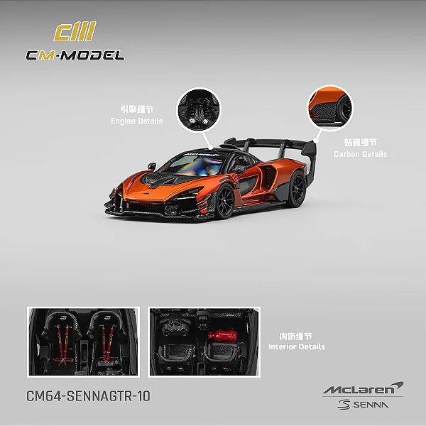 *** PRÉ-ORDER *** McLaren Senna GTR 1:64 CM Model Laranja