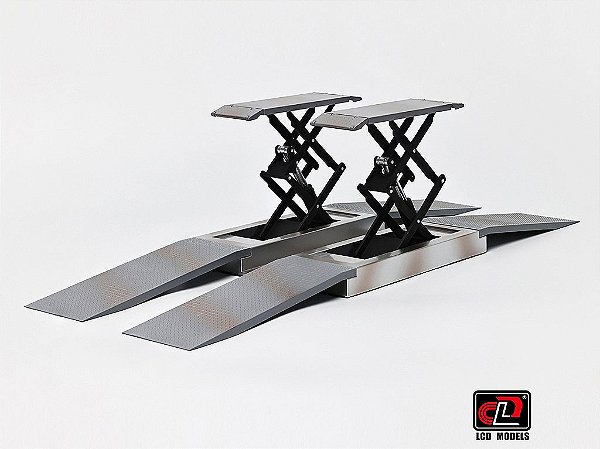 Plataforma Elevatória Tipo Tesoura em Metal 1:18 LCD Models Cinza