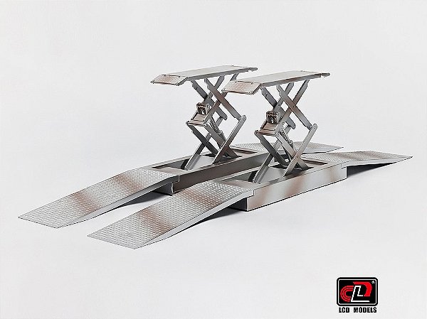 Plataforma Elevatória Tipo Tesoura em Metal 1:18 LCD Models Prata