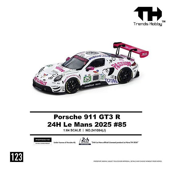 Porsche 911 GT3 R 24Hs Le Mans 2025 IRON DAMES 1:64 Trends Hobby