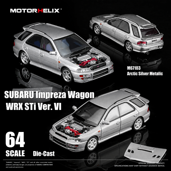 *** PRÉ-ORDER *** Subaru lmpreza Wagon WRX STi Ver VI 1:64 MOTORHELIX Prata