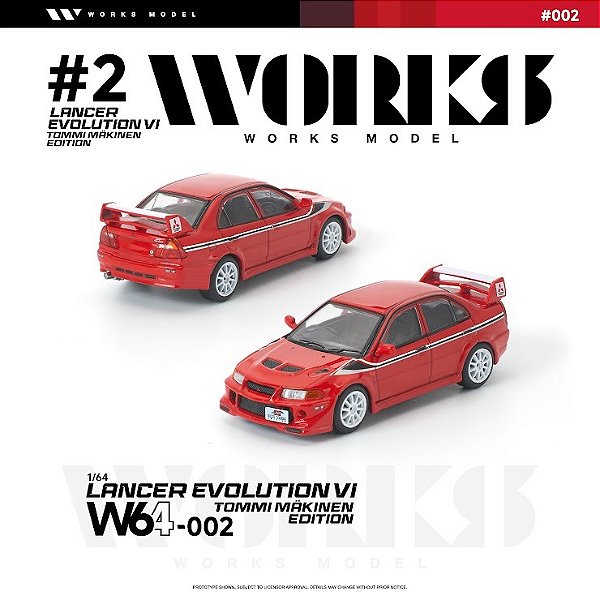*** PRÉ-ORDER *** Lancer Evolution VI Tommi Mäkinen Edition 1:64 Works Model Vermelho