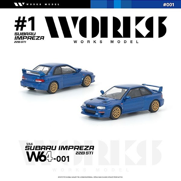 *** PRÉ-ORDER *** Subaru Impreza 22B STi 1:64 Works Model Azul