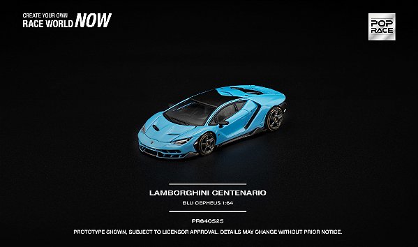 *** PRÉ-ORDER *** Lamborghini Centenario 1:64 POP RACE Azul
