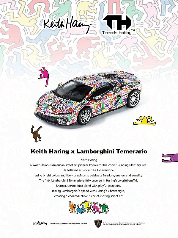 *** PRÉ-VENDA *** Lamborghini Temerario Keith Haring Exclusivo Taipei Toy Show 1:64 Trends Hobby