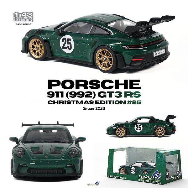 *** PRÉ-ORDER *** Porsche 911 (992) GT3 RS CHRISTMAS EDITION #25 2026 1:43 Solido Verde
