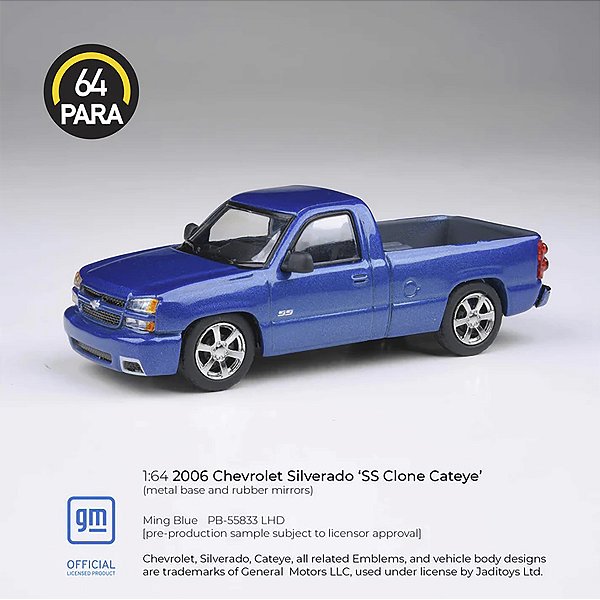 *** PRÉ-VENDA *** Chevrolet Silverado Ming Blue 2006 1:64 PARA64 Azul