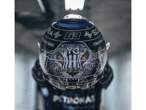 *** PRÉ-ORDER *** Capacete George Russell Mercedes AMG PETRONAS F1 Team GP Japão 2026 1:5 Spark