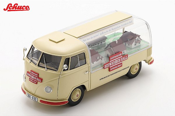 *** PRÉ-VENDA *** Volkswagen Kombi T1 Advertisement Van Schwäbisch Hall 1965 1:18 Schuco PV015