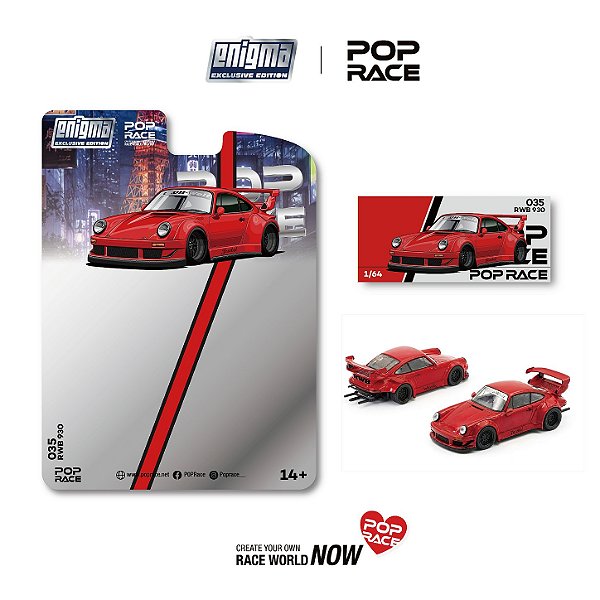 *** PRÉ-ORDER *** RWB 93 ENIGMA 1:64 POP RACE Vermelho
