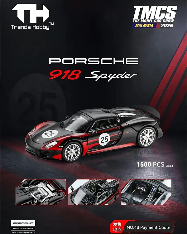 Porsche 918 Spyder 1:64 TRENDS HOBBY Exclusivo TMCS 2026
