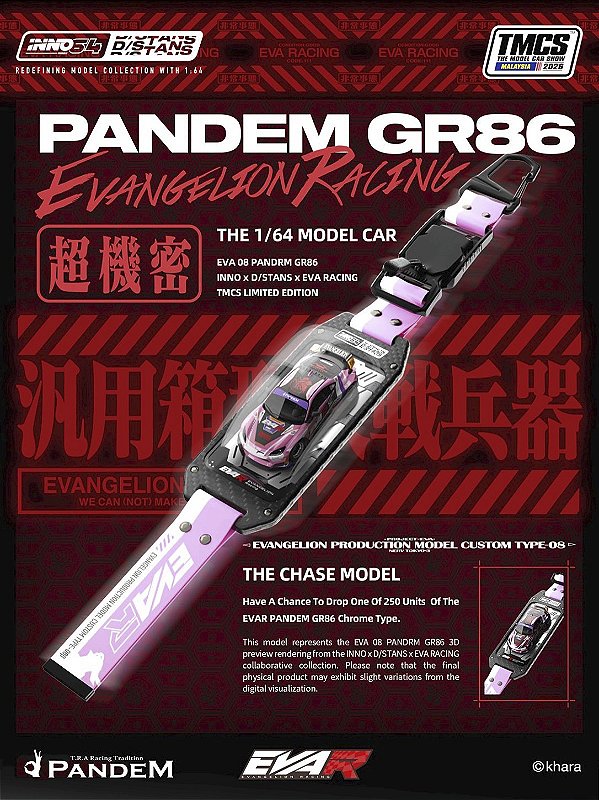 Toyota GR86 Pandem EVA EVA Racing Type 08 1:64 INNO64 Exclusivo TMCS 2026