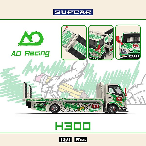 *** PRÉ-ORDER *** H300 Flatbed Transport Trailer 77 1:64 SUPCAR