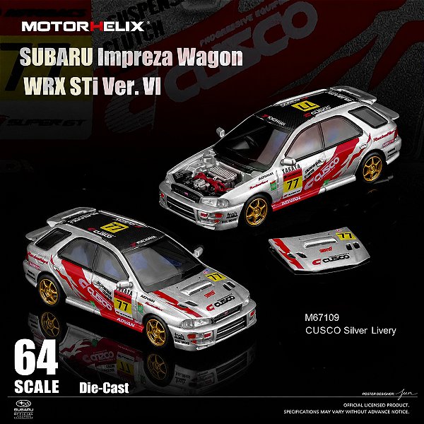 *** PRÉ-ORDER *** Subaru lmpreza Wagon WRX STi Ver VI 1:64 MOTORHELIX Prata