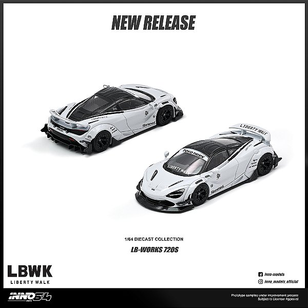 *** PRÉ-ORDER *** LIBERTY WALK 720S 1:64 INNO64 Branco