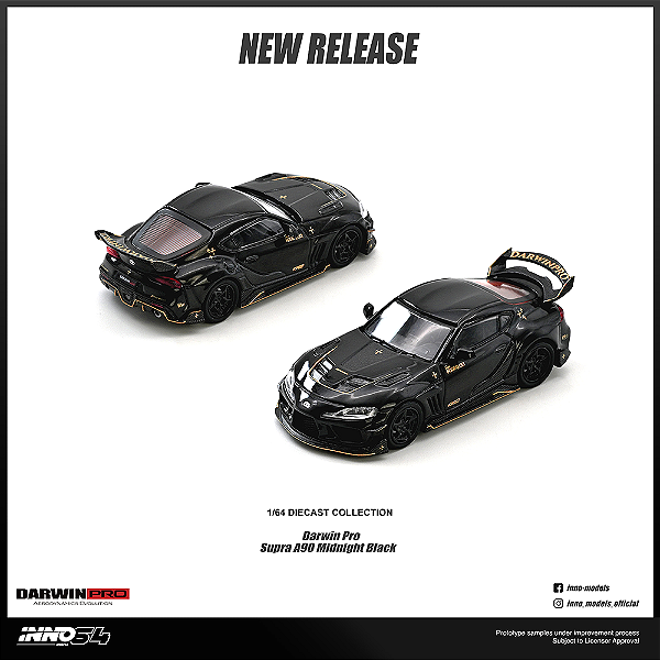 *** PRÉ-ORDER *** DARWIN PRO Supra A90 Gloss 1:64 INNO64 Preto