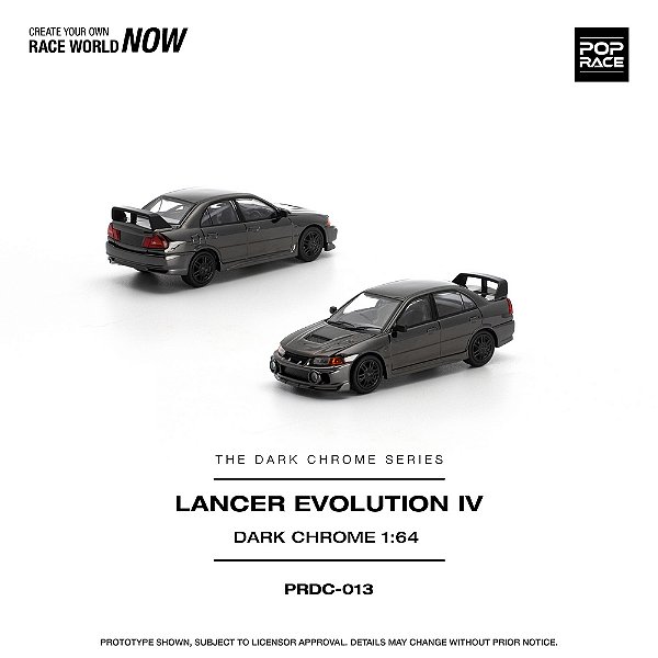 *** PRÉ-ORDER *** Lancer Evolution IV 1:64 POP RACE Dark Chrome QTD3