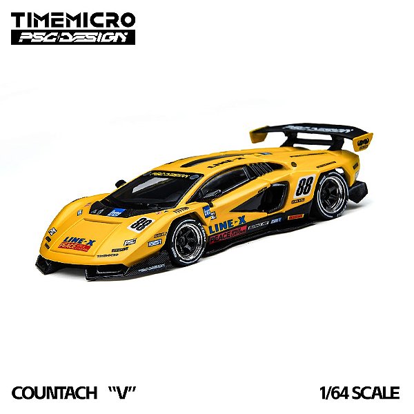 *** PRÉ-ORDER *** Countach v GT Tribute Authentic 1:64 TimeMicro Amarelo