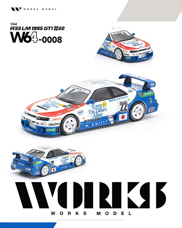 *** PRÉ-ORDER *** R33 LM 1995 GT1 #22 1:64 Works Model QTD3