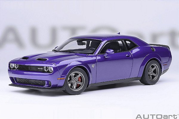 *** PRÉ-VENDA *** Dodge Challenger SRT Super Stock 2023 1:18 Autoart Purple