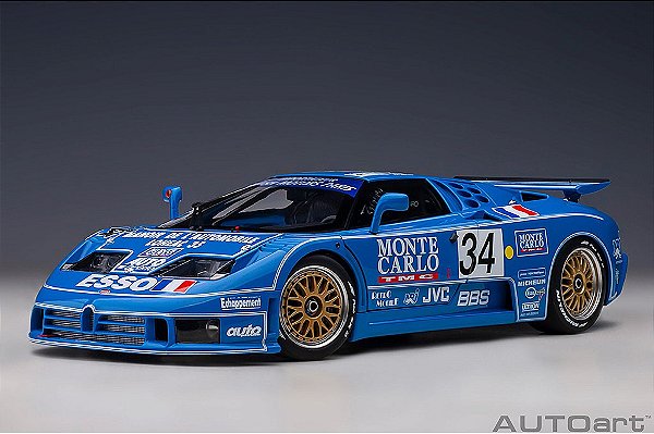 *** PRÉ-VENDA *** Bugatti EB110 LM 24Hs Le Mans 1994 1:18 Autoart Azul