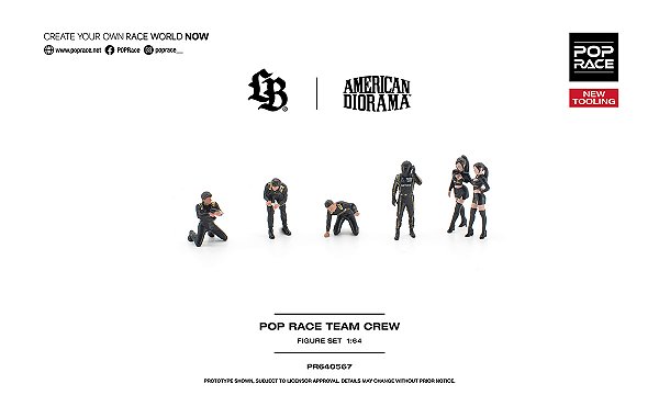 *** PRÉ-ORDER *** POP RACE TEAM CREW (6 Figures) 1:64 POP RACE QTD3