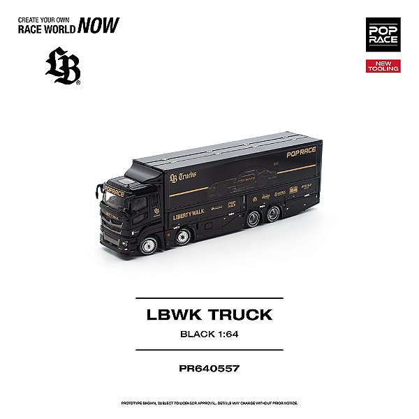 *** PRÉ-ORDER *** POP RACE LBWK TRUCK Liberty Walk 1:64 POP RACE Black QTD2