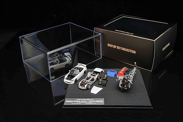 Display Set Honda S2000 AP2 1:64 + Motor 1:18 MOTORHELIX Exclusive