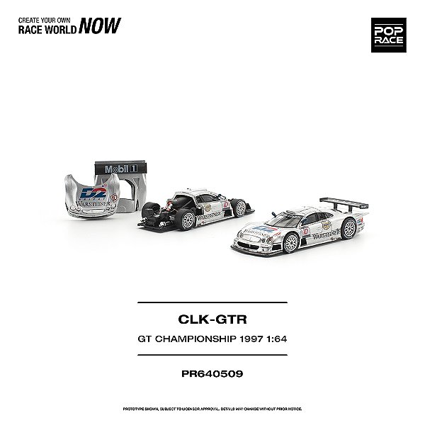 *** PRÉ-ORDER *** Mercedes Benz AMG CLK GTR FIA GT Championship 1997 1:64 POP RACE QTD3
