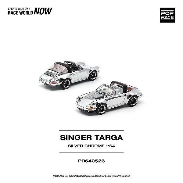 *** PRÉ-ORDER *** Singer Targa Silver Chrome 1:64 POP RACE QTD3
