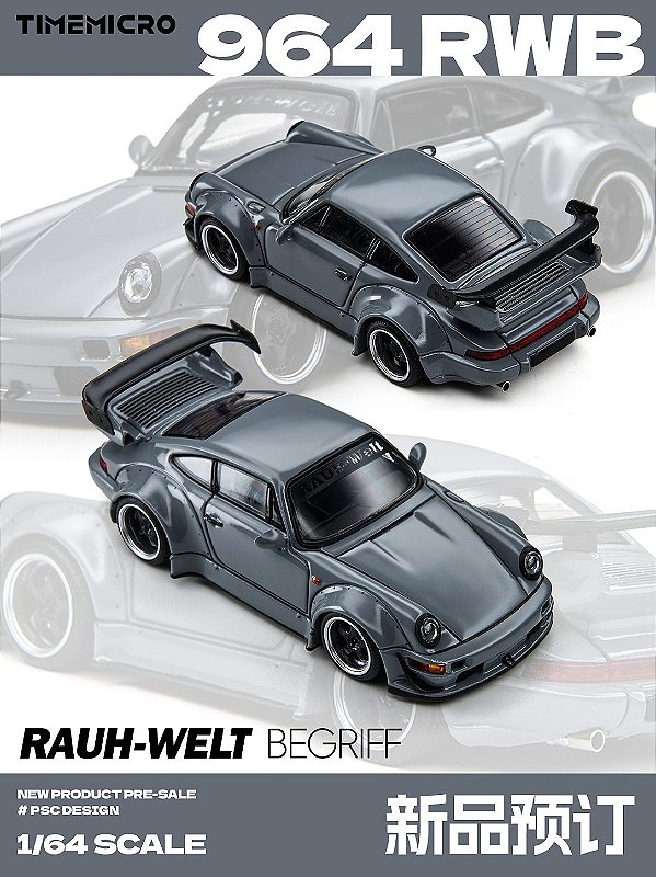 *** PRÉ-ORDER *** 964 RWB 1:64 TimeMicro Cinza QTD2