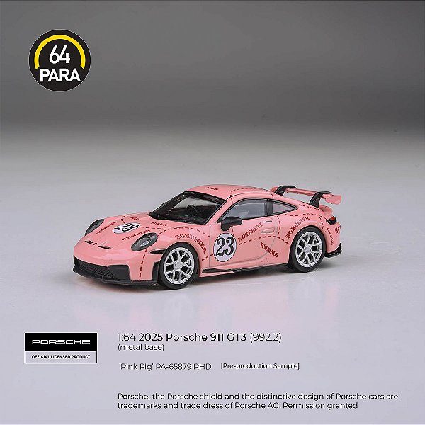 *** PRÉ-ORDER *** 2026 Porsche 911 GT3 (992.2) Pink Pig RHD 1:64 PARA64 QTD3