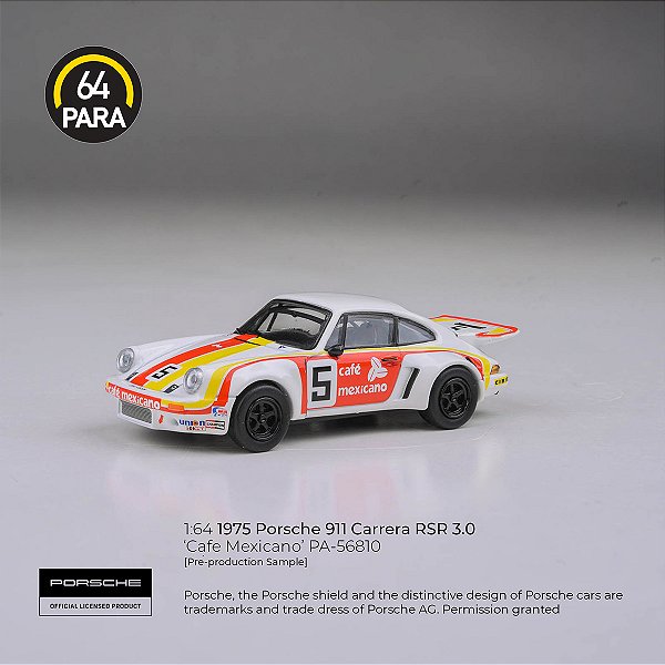 *** PRÉ-ORDER *** 1974 Porsche 911 3.0 RSR 'Café Mexicano' 1:64 PARA64 QTD3