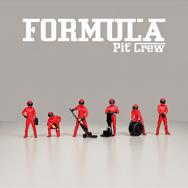 Fórmula Pit Crew Figures Team Red 1:64 American Diorama