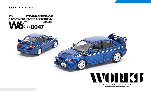*** PRÉ-ORDER *** Mitsubishi Lancer Evolution VI Tommi Makinen 1:64 Works Model Azul QTD3