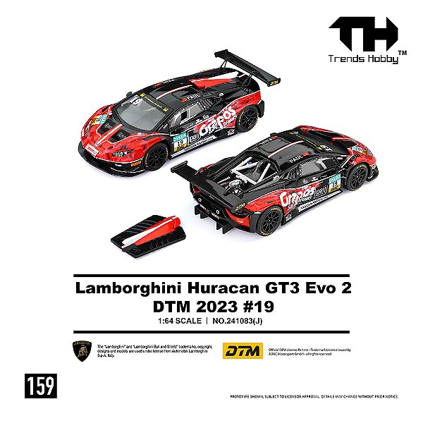 *** PRÉ-ORDER *** Lamborghini Huracan GT3 EVO2 DTM 2023 #19 1:64 Trends Hobby QTD3